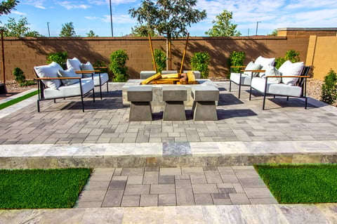 Beautiful paver patio with outdoor seating